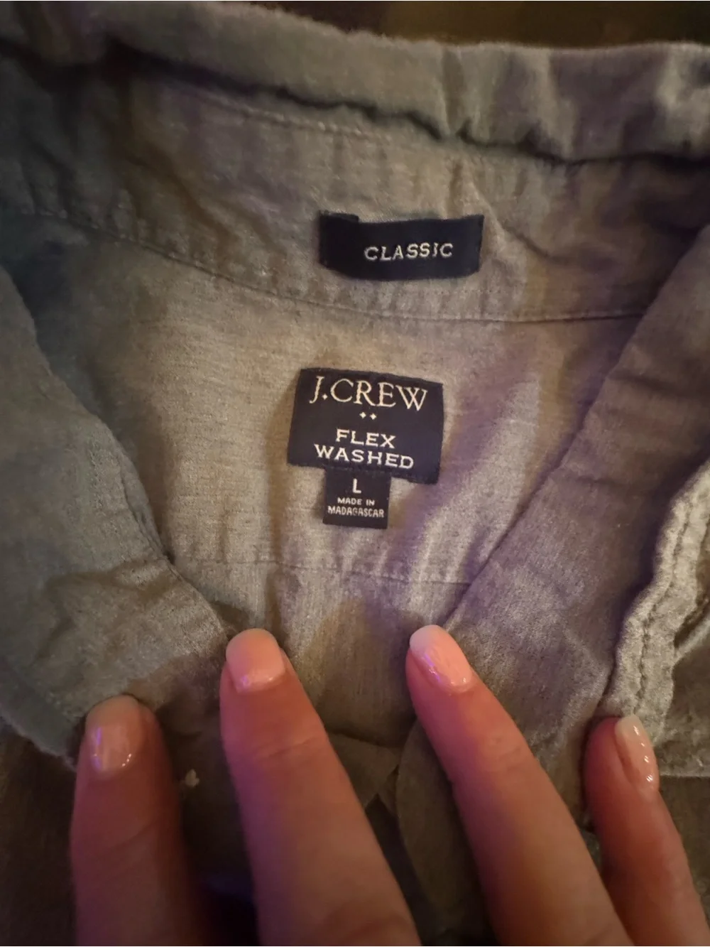 J. Crew Men's Button-Down Shirt in Light Gray
